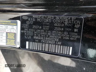 2017 Kia Optima EX with VIN KNAGU4LE4H5012164, listed as a Copart auction lot 44175804 with 82,109 mi miles and Salvage title. Bid and sale history available at DreamBid. Image 12.