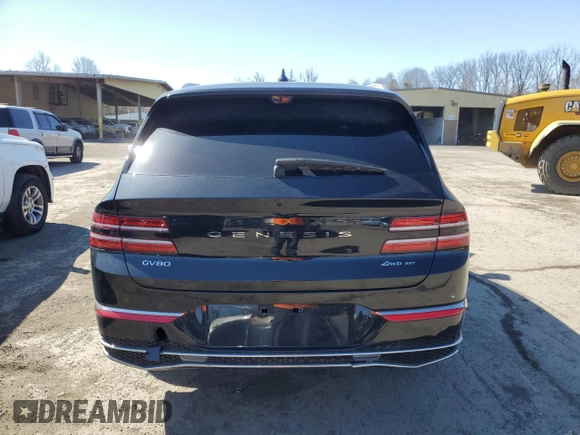 2025 Genesis GV80 Prestige with VIN KMUHEESC4SU231985, listed as a Copart auction lot 51812605 with Not Provided miles and Salvage Title. Bid and sale history available at DreamBid. Image 6.