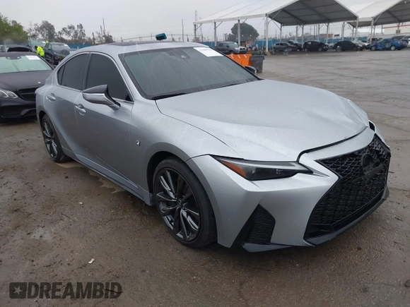 2023 Lexus IS with VIN JTHGZ1B2XP5061022, listed as a IAAI auction lot 41889340 with 28,741 mi miles. Bid and sale history available at carsss.com. Image 1.