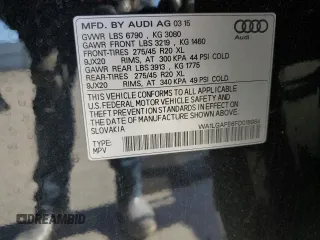 2015 Audi Q7 Premium Plus с VIN WA1LGAFE6FD018984, выставлен на аукционе Copart как лот 48009615 с пробегом 126 636 миль миль и Списание • Salvage title. История ставок и продаж доступна на DreamBid. Изображение 15.