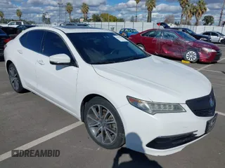 2015 Acura TLX V6 with VIN 19UUB2F39FA006411, listed as a IAAI auction lot 41675709 with 154,073 mi miles. Bid and sale history available at carsss.com. Image 1.