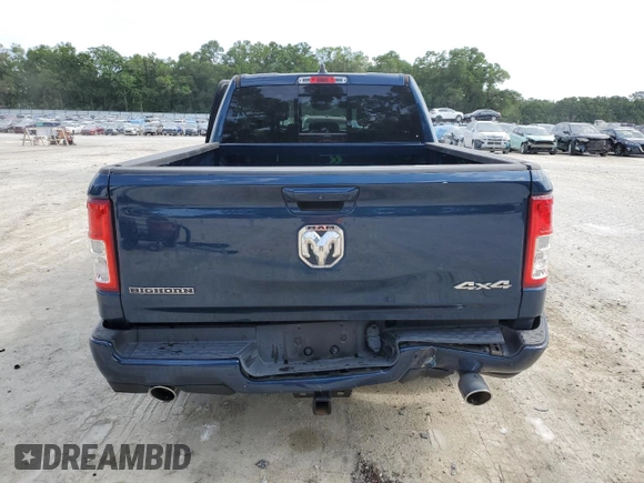 2021 Ram 1500 Big Horn with VIN 1C6SRFMT0MN725619, listed as a Copart auction lot 54238395 with 32,486 mi miles and Non repairable. Bid and sale history available at DreamBid. Image 6.