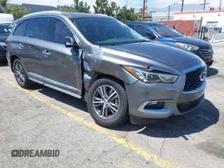 2018 Infiniti QX60 with VIN 5N1DL0MN8JC517525, listed as a IAAI auction lot 41993307 with 38,130 mi miles and . Bid and sale history available at DreamBid. Image 1.