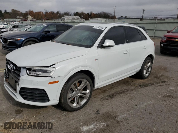 2017 Audi Q3 Prestige with VIN WA1GCCFS3HR015724, listed as a Copart auction lot 79187854 with 0 mi miles and Salvage Title. Bid and sale history available at carsss.com. Image 1.