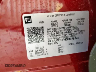 2025 Buick Encore GX Preferred with VIN KL4AMBSP6SB076449, listed as a Copart auction lot 58593205 with 7,114 mi miles and Salvage title. Bid and sale history available at DreamBid. Image 14.