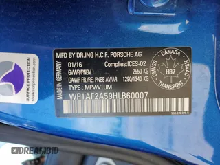 2017 Porsche Macan Turbo with VIN WP1AF2A59HLB60007, listed as a Copart auction lot 58046935 with 183,683 mi miles and Salvage title. Bid and sale history available at DreamBid. Image 13.