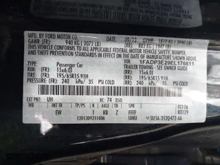 2014 Ford Focus S with VIN 1FADP3E29EL176811, listed as a IAAI auction lot 41808719 with 84,600 mi miles. Bid and sale history available at carsss.com. Image 9.