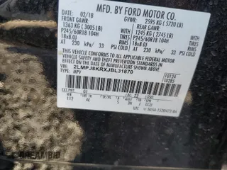 2018 Lincoln MKX Select with VIN 2LMPJ8KRXJBL31870, listed as a Copart auction lot 77413424 with 79,115 mi miles and Salvage Title. Bid and sale history available at carsss.com. Image 13.