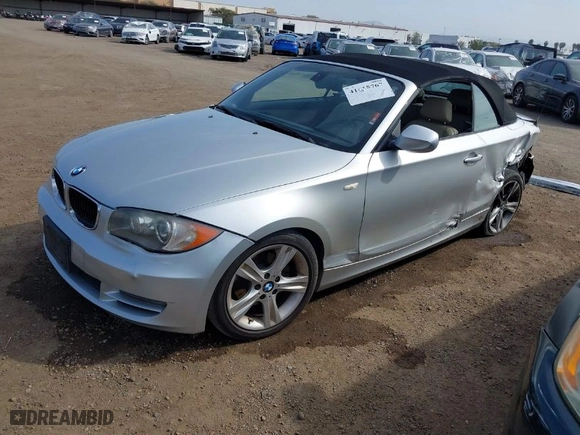 2010 BMW 1 Series 128i with VIN WBAUL7C58AVJ78135, listed as a IAAI auction lot 41615767 with 107,384 mi miles. Bid and sale history available at carsss.com. Image 2.