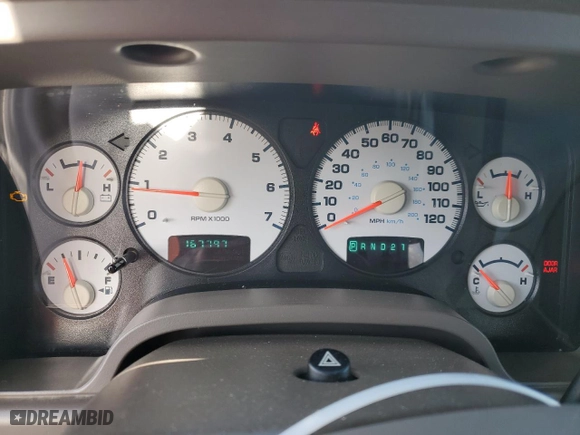 2004 Dodge Ram 1500 SLT with VIN 1D7HA18D74J207729, listed as a Copart auction lot 52185955 with 167,797 mi miles and Salvage Title. Bid and sale history available at carsss.com. Image 9.