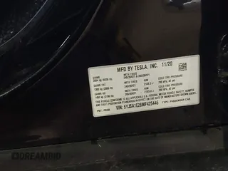 2021 Tesla Model S Long Range Plus with VIN 5YJSA1E28MF425446, listed as a IAAI auction lot 42026147 with 46,464 mi miles and . Bid and sale history available at DreamBid. Image 9.