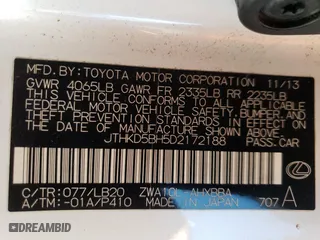 2013 Lexus CT 200h Hybrid with VIN JTHKD5BH5D2172188, listed as a Copart auction lot 44002815 with 132,096 mi miles and Salvage Title. Bid and sale history available at carsss.com. Image 12.