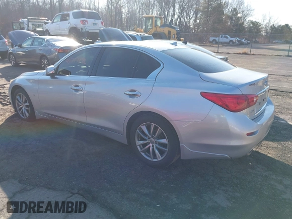 2014 Infiniti Q50 Premium with VIN JN1BV7AR9EM686042, listed as a IAAI auction lot 41737846 with 107,729 mi miles. Bid and sale history available at carsss.com. Image 3.