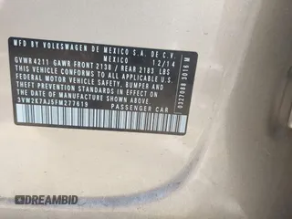 2015 Volkswagen Jetta S с VIN 3VW2K7AJ5FM277619, выставлен на аукционе IAAI как лот 41786668 с пробегом 73 073 миль миль и . История ставок и продаж доступна на DreamBid. Изображение 9.