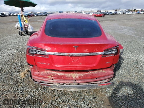 2015 Tesla Model S 85D with VIN 5YJSA1E23FF115854, listed as a Copart auction lot 48938485 with 96,596 mi miles and Salvage Title. Bid and sale history available at carsss.com. Image 6.
