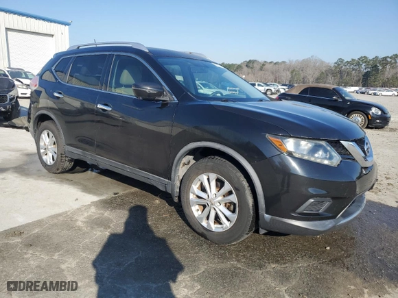 2016 Nissan Rogue SV with VIN KNMAT2MT3GP676343, listed as a Copart auction lot 46371245 with 48166 miles and Salvage Title. Bid and sale history available at carsss.com. Image 4.