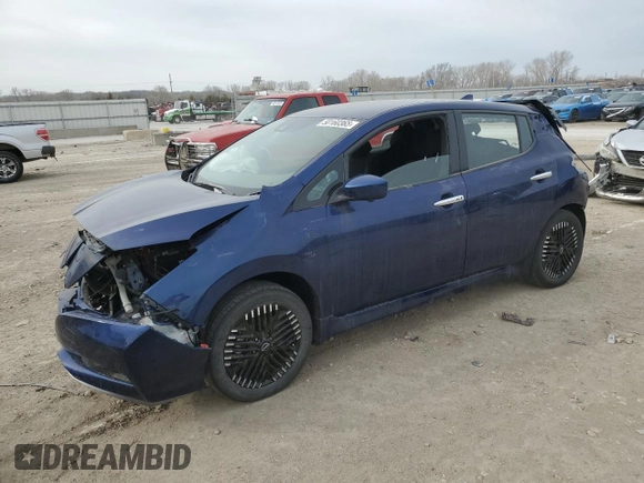 2025 Nissan LEAF SV Plus with VIN 1N4CZ1CV8SC561070, listed as a Copart auction lot 50160365 with 572 mi miles and Salvage Title. Bid and sale history available at carsss.com. Image 1.