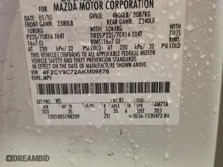 2010 Mazda Tribute Touring with VIN 4F2CY9C72AKM09576, listed as a Copart auction lot 47435435 with 159,721 mi miles and Salvage Title. Bid and sale history available at carsss.com. Image 13.