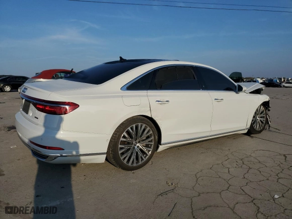 2019 Audi A8 L with VIN WAU8DAF86KN018337, listed as a Copart auction lot 78464594 with 46,120 mi miles and Salvage Title. Bid and sale history available at carsss.com. Image 3.