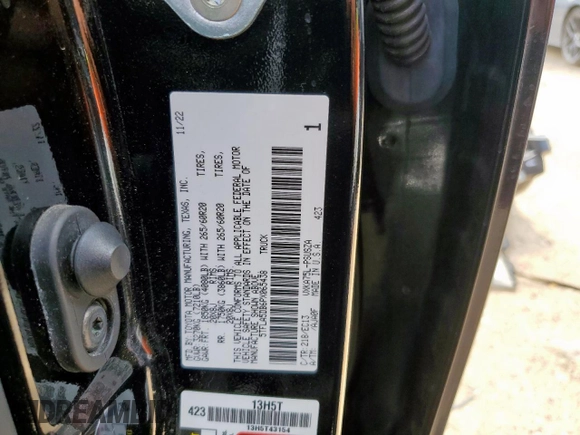 2023 Toyota Tundra SR5 с VIN 5TFLA5DB6PX065438, выставлен на аукционе Copart как лот 59466185 с пробегом 18 095 миль миль и Списание • Salvage title. История ставок и продаж доступна на DreamBid. Изображение 12.