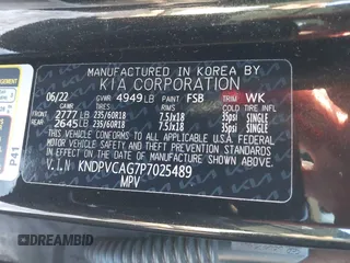 2023 Kia Sportage EX with VIN KNDPVCAG7P7025489, listed as a IAAI auction lot 41226567 with Not Provided miles and . Bid and sale history available at carsss.com. Image 9.