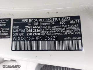 2014 Mercedes-Benz CLA-Class CLA 250 with VIN WDDSJ4GB0EN136231, listed as a IAAI auction lot 42046182 with 94,729 mi miles. Bid and sale history available at carsss.com. Image 9.
