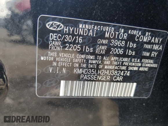 2017 Hyundai Elantra GT with VIN KMHD35LH2HU382474, listed as a Copart auction lot 70817034 with 126,739 mi miles and Clean Title. Bid and sale history available at carsss.com. Image 12.