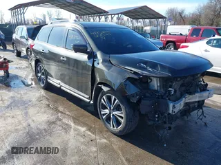 2017 Nissan Pathfinder SL with VIN 5N1DR2MM8HC672040, listed as a IAAI auction lot 41853921 with 168,877 mi miles. Bid and sale history available at carsss.com. Image 1.