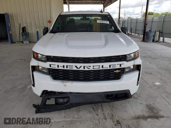 2021 Chevrolet Silverado 1500 Custom with VIN 1GCRWBEH6MZ115879, listed as a Copart auction lot 74552314 with Not Provided miles and Salvage Title. Bid and sale history available at DreamBid. Image 5.