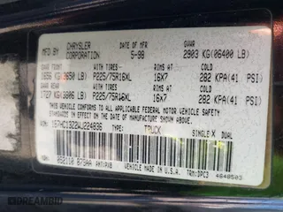 1998 Dodge Ram 1500 with VIN 1B7HC13Z2WJ224836, listed as a IAAI auction lot 41688306 with 1 mi miles. Bid and sale history available at carsss.com. Image 9.