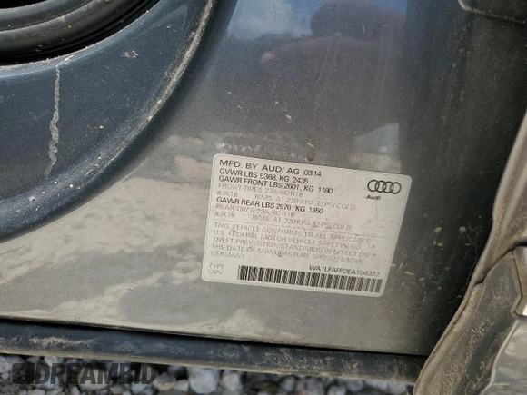 2014 Audi Q5 Premium Plus z VIN WA1LFAFP2EA104331, wystawiony jako Copart lot #56336885 z przebiegiem Nie podano mil oraz Szkoda całkowita • Salvage title. Historia ofert i sprzedaży dostępna na DreamBid. Obrazek 13.