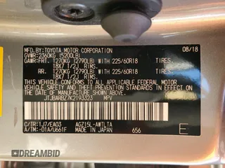 2019 Lexus NX with VIN JTJBARBZ7K2193323, listed as a Copart auction lot 48396735 with 36,774 mi miles and Salvage Title. Bid and sale history available at carsss.com. Image 12.