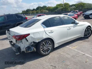 2020 Infiniti Q50 Luxe with VIN JN1EV7AP6LM201462, listed as a IAAI auction lot 42090939 with 50,633 mi miles and . Bid and sale history available at DreamBid. Image 4.