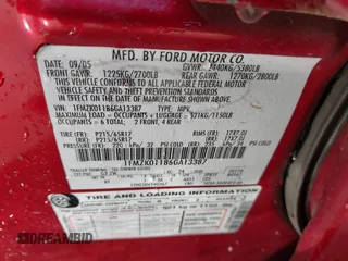 2006 Ford Freestyle SE with VIN 1FMZK01186GA13387, listed as a IAAI auction lot 41604310 with 212,885 mi miles. Bid and sale history available at carsss.com. Image 9.