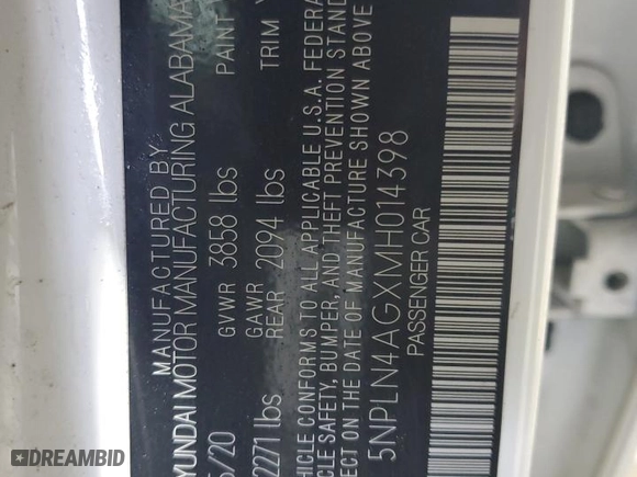 2021 Hyundai Elantra SEL with VIN 5NPLN4AGXMH014398, listed as a Copart auction lot 42997085 with 66,603 mi miles and Salvage Title. Bid and sale history available at carsss.com. Image 15.