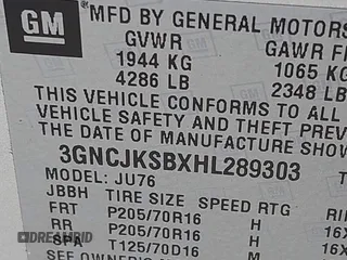 2017 Chevrolet Trax LS with VIN 3GNCJKSBXHL289303, listed as a IAAI auction lot 41899197 with 103,267 mi miles. Bid and sale history available at carsss.com. Image 9.