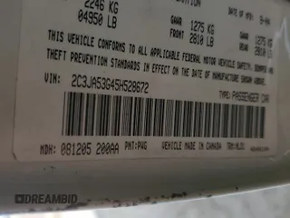 2005 Chrysler 300 Touring with VIN 2C3JA53G45H528672, listed as a Copart auction lot 55081825 with Not Provided miles and Salvage Title. Bid and sale history available at DreamBid. Image 12.