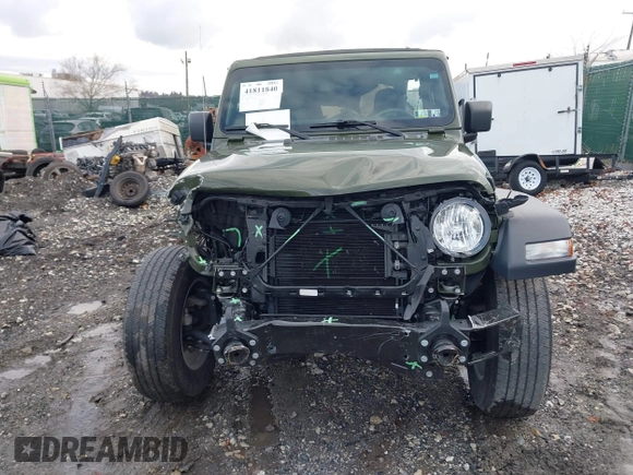 2021 Jeep Wrangler Unlimited Sport S with VIN 1C4HJXDG1MW836029, listed as a IAAI auction lot 41811840 with 34,992 mi miles. Bid and sale history available at carsss.com. Image 11.