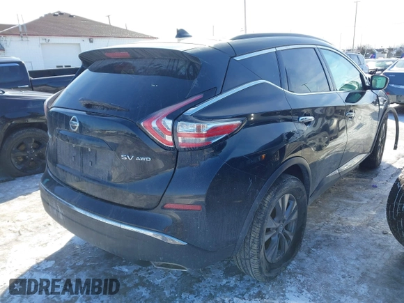 2018 Nissan Murano S with VIN 5N1AZ2MH6JN141435, listed as a IAAI auction lot 41526108 with 106,795 mi miles and . Bid and sale history available at carsss.com. Image 4.