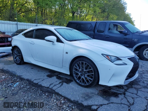 2015 Lexus RC 350 F Sport with VIN JTHHE5BC3F5002960, listed as a Copart auction lot 52121175 with 5,505 mi miles and Salvage title. Bid and sale history available at DreamBid. Image 4.