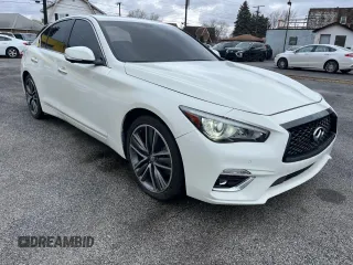 2021 Infiniti Q50 3.0t LUXE with VIN JN1EV7BP6MM707633, listed as a Copart auction lot 49190555 with 42,989 mi miles and Clean Title. Bid and sale history available at carsss.com. Image 1.