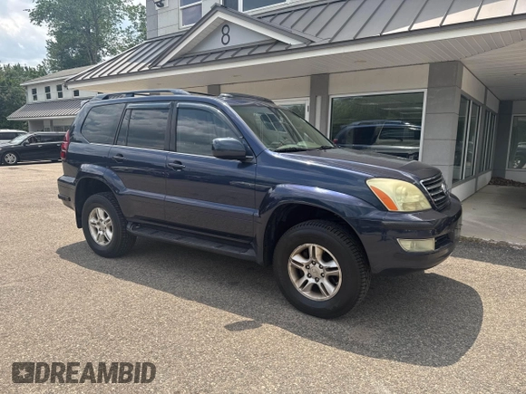 2005 Lexus GX 470 z VIN JTJBT20X550072373, wystawiony jako IAAI lot #42495387 z przebiegiem 221 554 mil mil oraz . Historia ofert i sprzedaży dostępna na DreamBid. Obrazek 1.