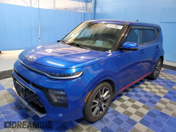 2021 Kia Soul Turbo with VIN KNDJ53AF0M7741062, listed as a Copart auction lot 53095145 with 58,367 mi miles and Clean Title. Bid and sale history available at DreamBid. Image 1.
