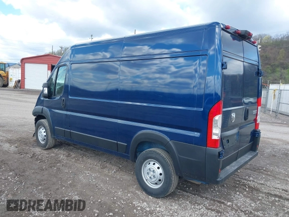 2023 Ram ProMaster Cargo with VIN 3C6LRVBG1PE599526, listed as a IAAI auction lot 41910156 with 1,504 mi miles. Bid and sale history available at carsss.com. Image 3.