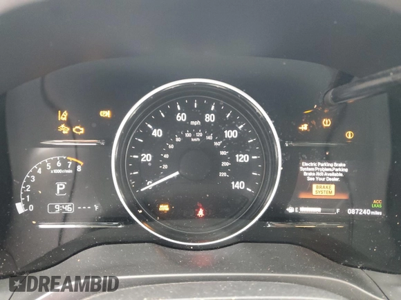 2020 Honda HR-V EX with VIN 3CZRU6H53LM709726, listed as a Copart auction lot 45102805 with 87,240 mi miles and Salvage Title. Bid and sale history available at carsss.com. Image 9.
