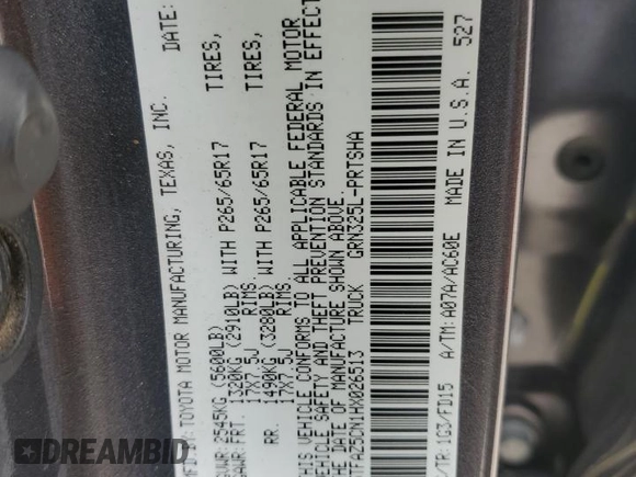 2017 Toyota Tacoma SR5 with VIN 5TFAZ5CN1HX026513, listed as a Copart auction lot 53780125 with 120,349 mi miles and Salvage Title. Bid and sale history available at DreamBid. Image 13.