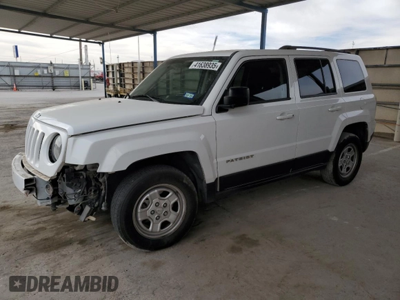 2015 Jeep Patriot Sport with VIN 1C4NJRBB7FD347901, listed as a Copart auction lot 41638935 with 88,117 mi miles and Salvage Title. Bid and sale history available at carsss.com. Image 1.