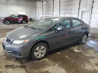 2013 Honda Civic LX with VIN 19XFB2F52DE075797, listed as a Copart auction lot 61354055 with 197,974 mi miles and Non repairable. Bid and sale history available at DreamBid. Image 1.