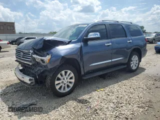 2018 Toyota Sequoia Platinum with VIN 5TDDY5G16JS159903, listed as a Copart auction lot 59853554 with 0 mi miles and Salvage Title. Bid and sale history available at carsss.com. Image 1.
