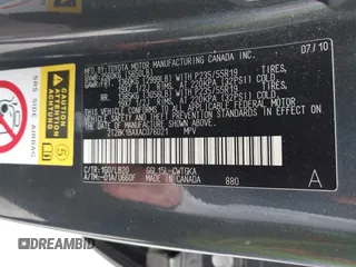2010 Lexus RX 350 with VIN 2T2BK1BAXAC076021, listed as a IAAI auction lot 42077386 with 181,990 mi miles and . Bid and sale history available at DreamBid. Image 9.